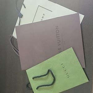 Gucci, Louise Vuitton, Jo Malone paper bag